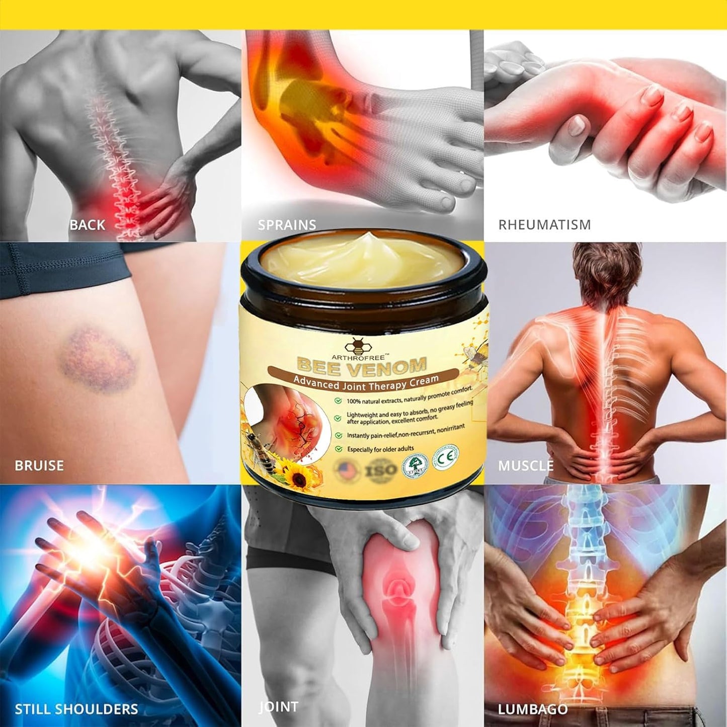'+ BeeFlex™ - Bee-Venom Pain-Relief Bone Healing Cream 🐝✨(Buy 1 Get 1 Free🔥🔥)