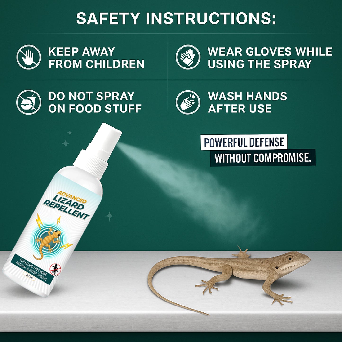 Lizard-Shield Lizard Repellent Spray | Chemical-Free Anti Lizard Spray For Home & Office