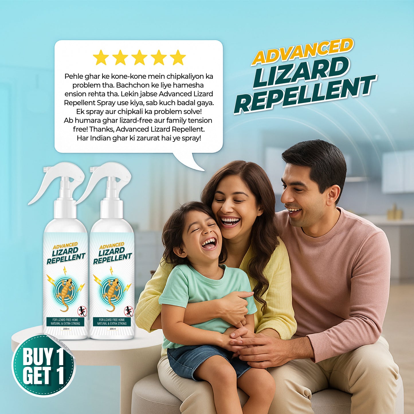 Lizard-Shield Lizard Repellent Spray | Chemical-Free Anti Lizard Spray For Home & Office
