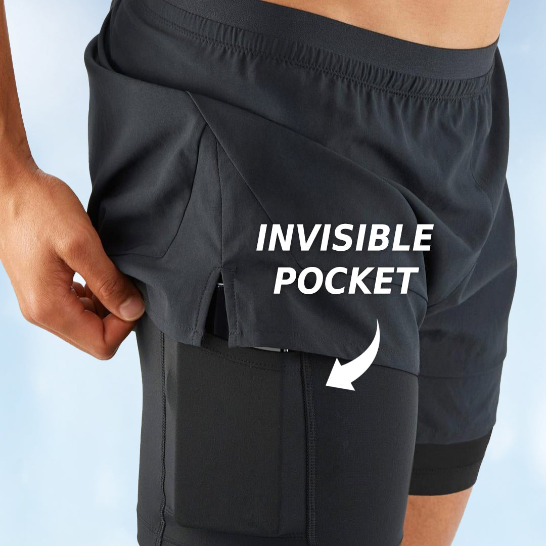 UrbanFlex™ - 2-in-1 Double Layer Shorts With Inner Pocket 🏃‍♂️ (Buy 1 Get 1 Free🔥)