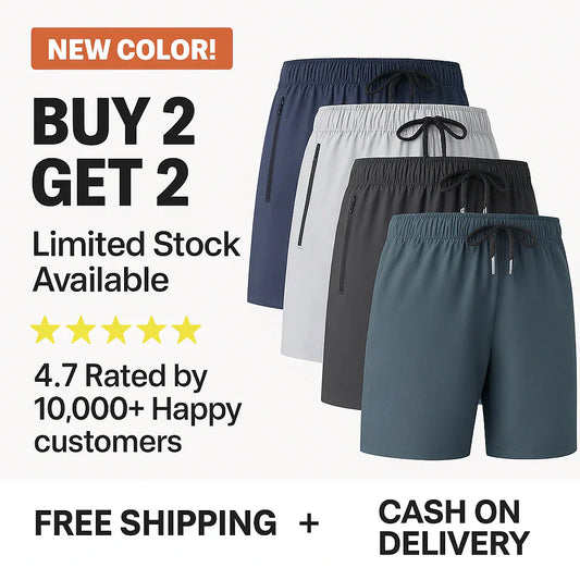 4 Pcs Combo Men's Stretchable Cotton Shorts for Summers 🌞👕