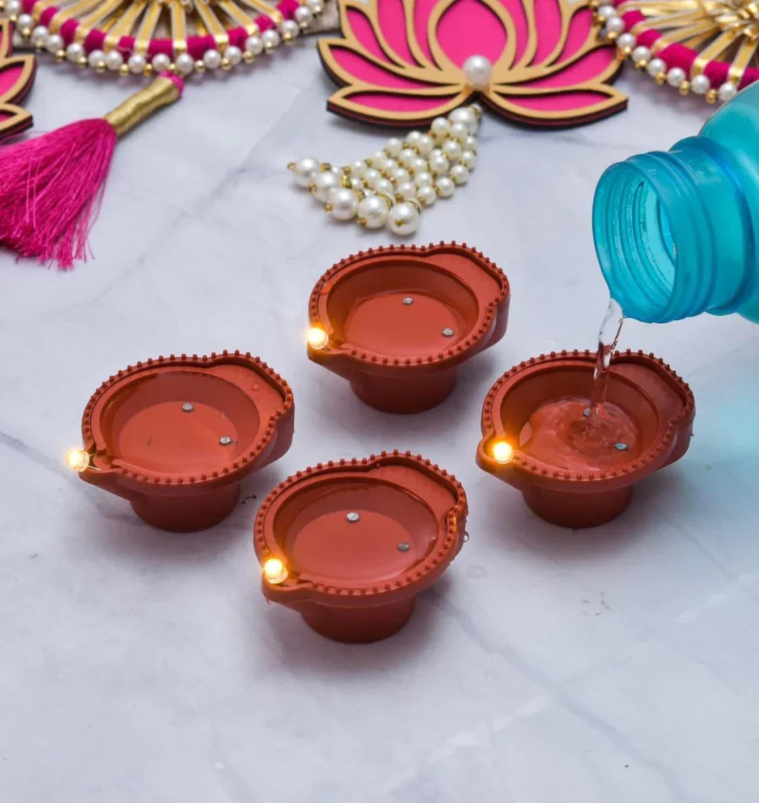 Water Sensor LED Diya - No Fire, No Smoke, No Oil – Just Radiant Light