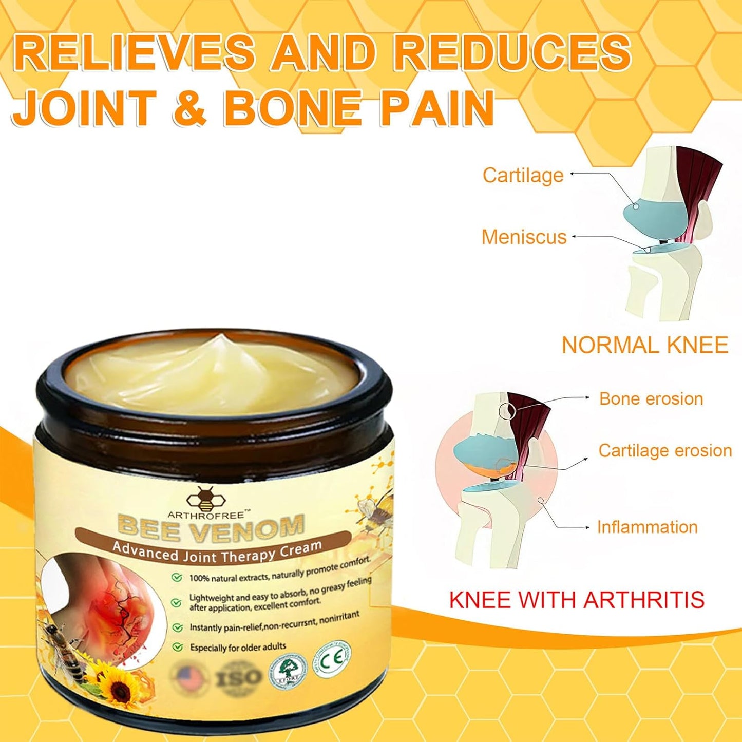 '+ BeeFlex™ - Bee-Venom Pain-Relief Bone Healing Cream 🐝✨(Buy 1 Get 1 Free🔥🔥)