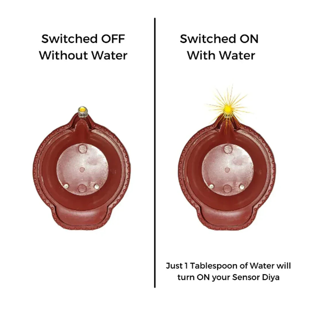 Water Sensor LED Diya - No Fire, No Smoke, No Oil – Just Radiant Light