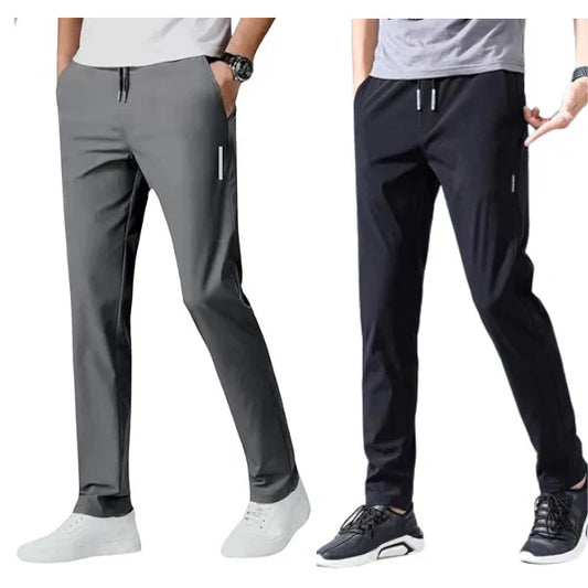 2 Pcs Combo Men's Regular Fit Lycra Track Pants (Pack of 2)